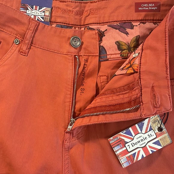 7 Downie St. Red Chelsea Mid-Rise Straight Jeans Size 34 - Picture 10 of 16